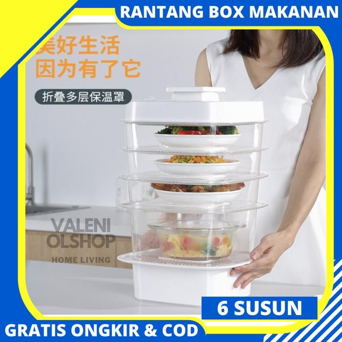 PREMIUM Tudung Saji Rantang Susun Box Kotak Penyimpan Makanan 6 Susun Tingkat