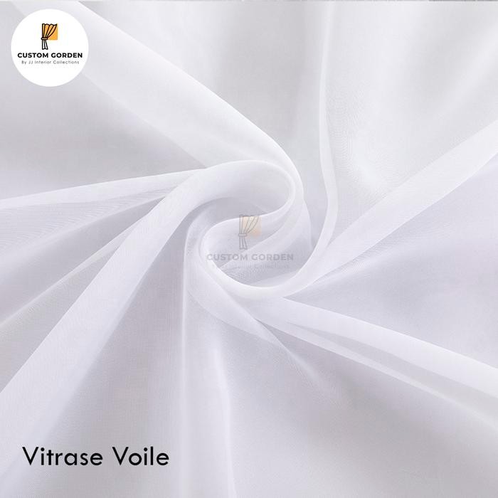 Best Seller Vitrase Polos Minimalis Pelapis Gorden Voile Kain Putih Transparan -Cg