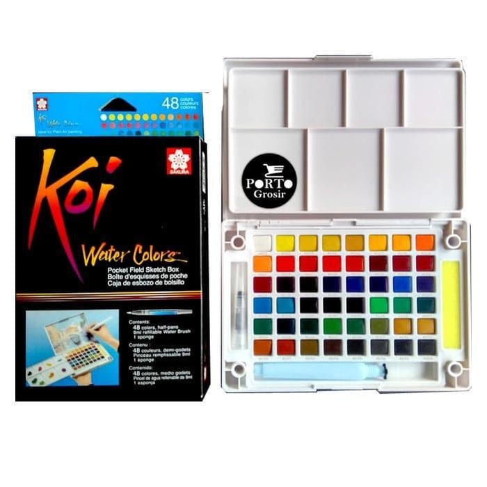 

TERLARIS! SAKURA KOI WATER COLORS 48 COLOR SKETCH POCKET BOX SET