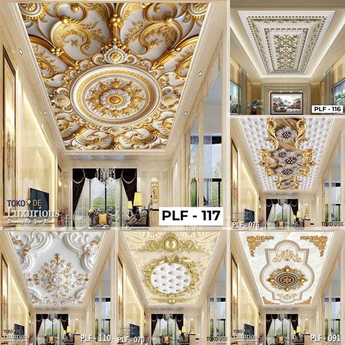 Wallpaper Custom 3D Wallpaper Plafon Marmer 3