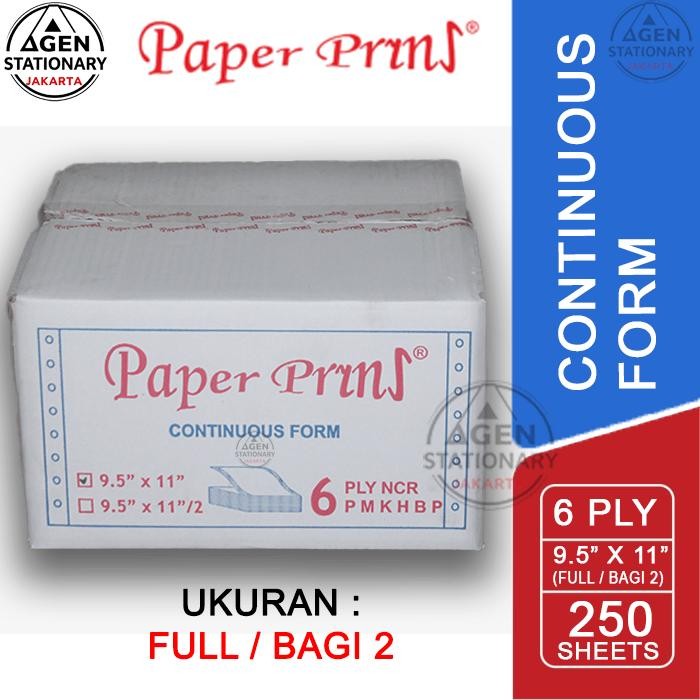 

Kertas Continuous Form Paper Print 9.5 X 11 6 Ply Full Bagi 2 Faktur Surat Jalan Hvs Rangkap 6