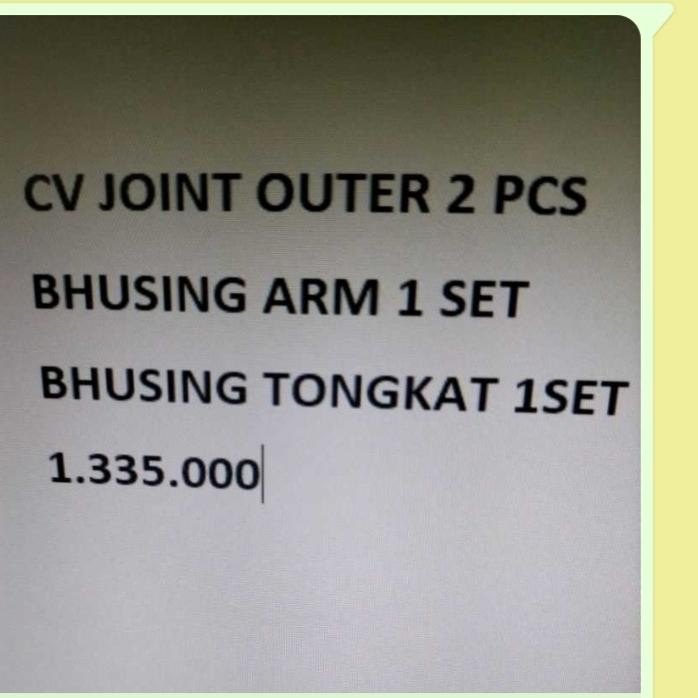 Cv Joint Outer Bhusing Arm Set Bhusing Perseneling Aveo 2003-2010 Kode 085