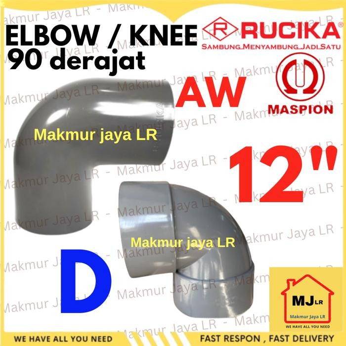 Keni 12" Knee 12 Inch Pvc D Aw Elbow L 90 Derajat Kni Kenie Knie 12 Dem