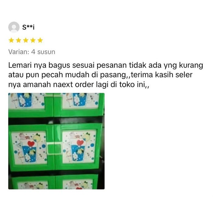 Lemari Baju Plastik / Lemari Pakaian Plastik / Lemari Plastik Portable Motif Bts Timbul ( Non Kunci