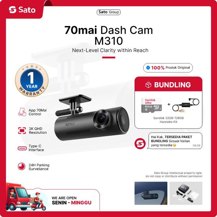 70mai Dash Cam M300 1296P FOV 140 Night Vision 70mai M300