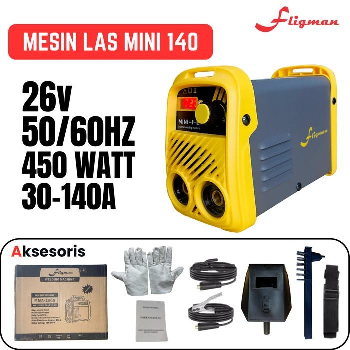 Fligman Mesin Las Listrik IGBT 140 mini Trafo Las MMA 450 Watt