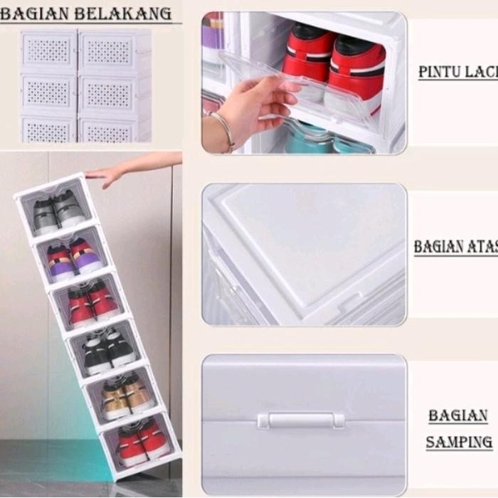 Rak Sepatu 6 Tingkat Tertutup Rak Sepatu Tertutup Rak Sepatu Lipat Plastik