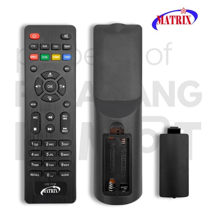 TERLENGKAP Remot Remote STB Receiver Parabola Matrix Apple HD DVB T2 UHF Kode 102