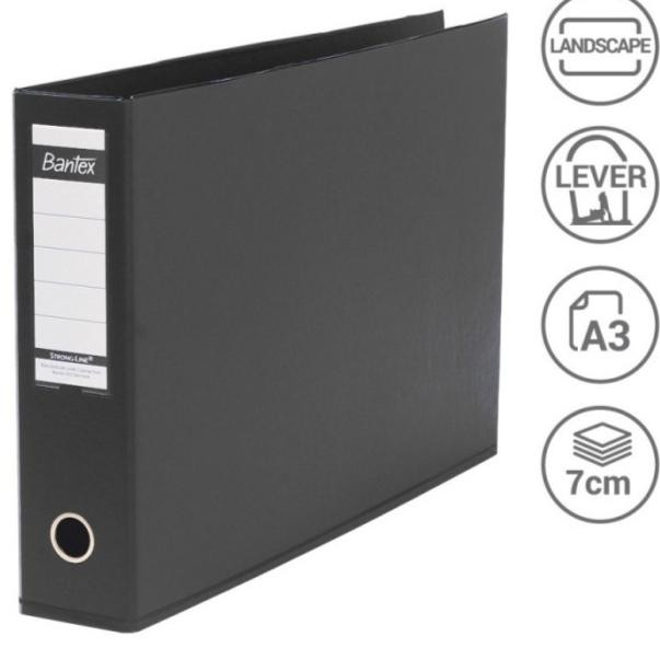 

TERBARU! Bantex A3 Landscape 7cm Lever Arch File Black