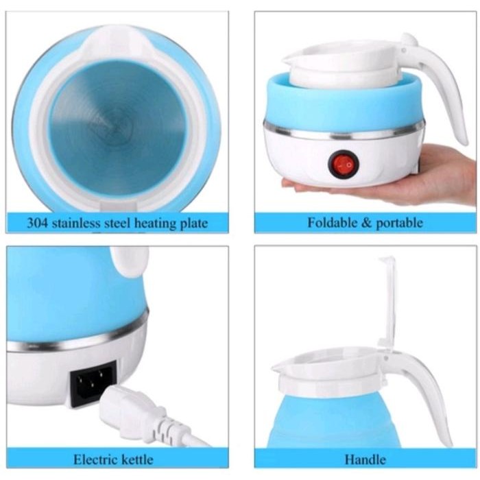Ready- Teko Listrik Lipat Portable Ketel Listrik Kettle Electric Kapasitas 600Ml Portable Teko Lipat