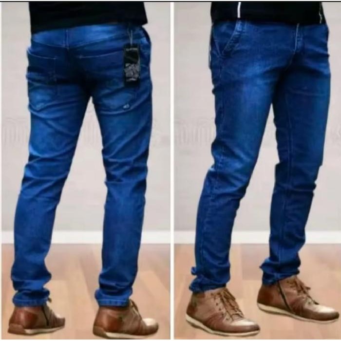 

Celana Denim Jeans Panjang Pria Dewasa Skinny Keren Biru Muda Model Pensil Strech Melar