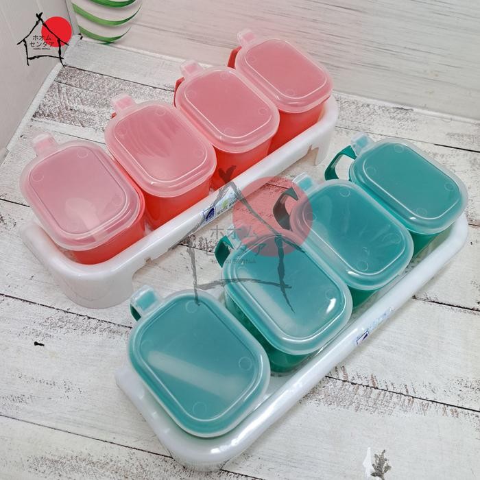 PROMO TEMPAT BUMBU WADAH BUMBU BOX BUMBU TEMPAT PENYIMPANAN BUMBU BAHAN PLASTIK MURAH FREE SENDOK