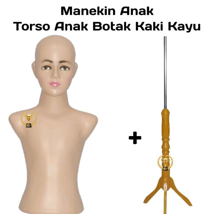 1 Set Manekin Anak + Kaki Kayu / Manekin Patung Anak