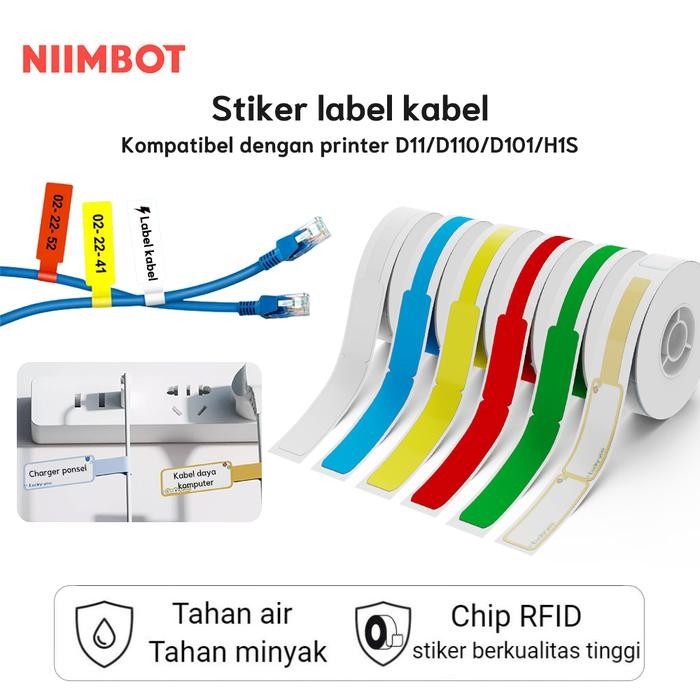 

NIIMBOT D11_H D110_M D101 Stiker label kabel kabel jaringan serat optik Tahan air dan anti gores