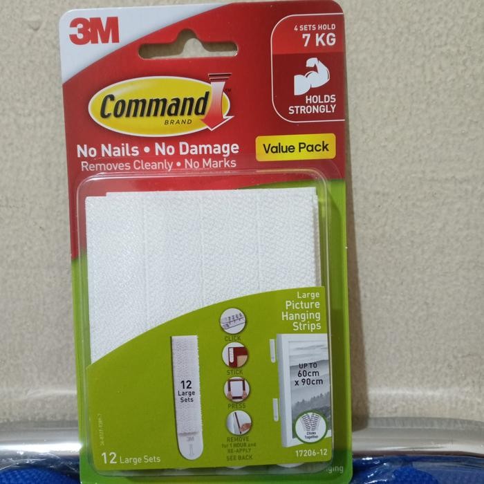

3M command large picture hanging strips 17206-12 kapasitas 7 kg