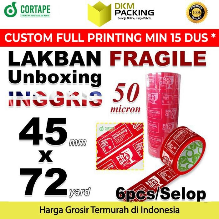 

Lakban FRAGILE UNBOXING 45mm JANGAN DIBANTING HANDLE WITH CARE SELOP