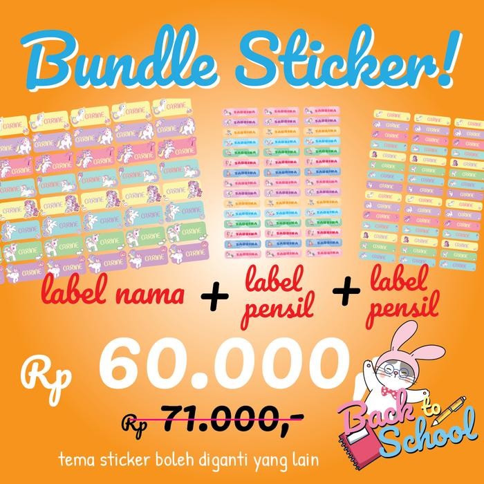 

PROMO BUNDLING Sticker Nama
