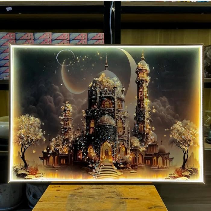 

Kado Hadiah Premium Lebaran Hampers Ramadan Gift 2025 Lukisan LED 5D Printing Edisi Eid Mubarak