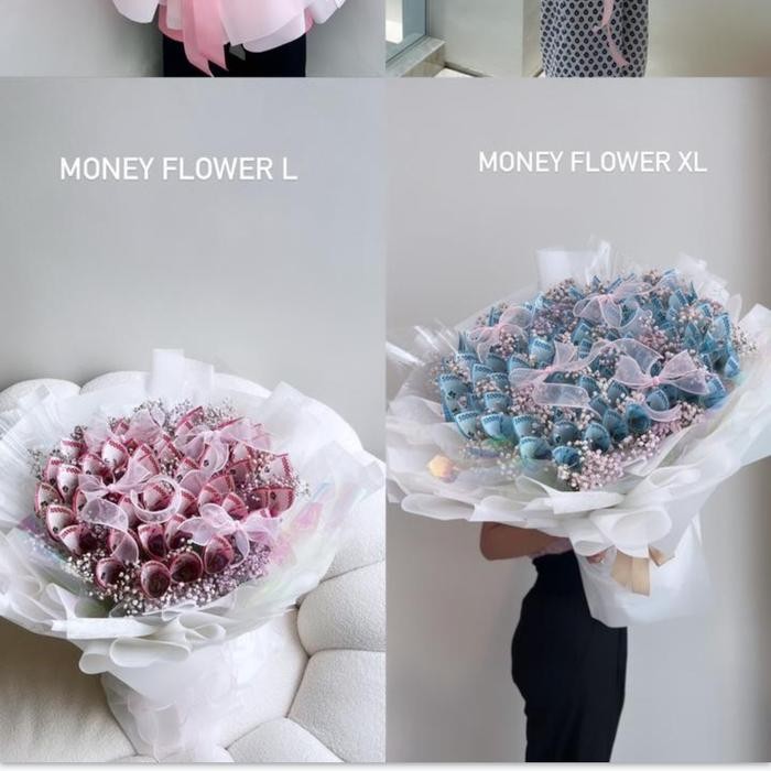 

Buket Bunga Uang Valentine Money Bouquet Flower Exclusive + Fairy lights