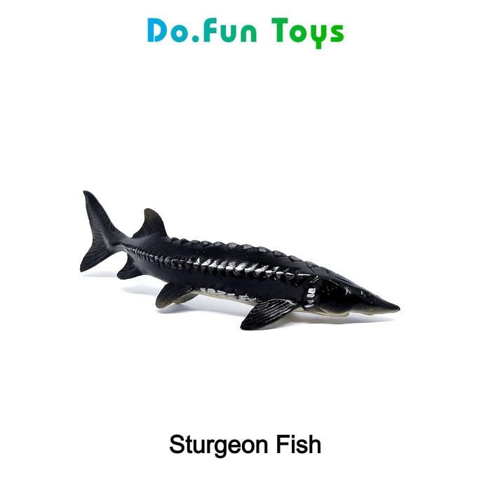 Sturgeon Fish Animal Figure / Miniatur Mainan Ikan Sturgeon