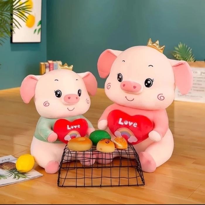 

Kado Ultah / Valentine Boneka Love Karakter Big Size Pig Doll Impor