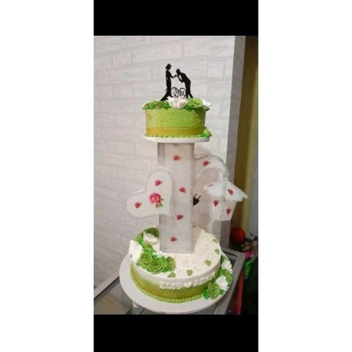 Ready  Rangka Kue Pengantin Susun 2 (Bulat) / Rangka Kue Stand 2 Tingkat Bulat / Standard Kue