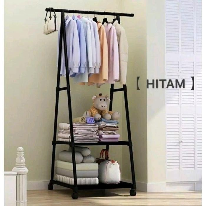 Stand Hanger Triangle Rak Segitiga Gantungan Baju Buku Tas Topi Serbaguna Plastik Rack