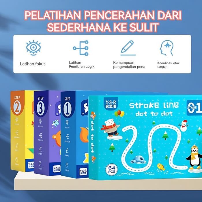 

Magic Workbook 128 Pcs / Activity Book / Dot Reusable Pen / Buku Aktivitas Anak Belajar / Pen