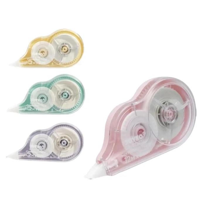 

Joyko Correction Tape CT-522 (12pcs) PTL 12M x 5mm Warna Pastel dengan Tutup Pelindung Stiker Pensil