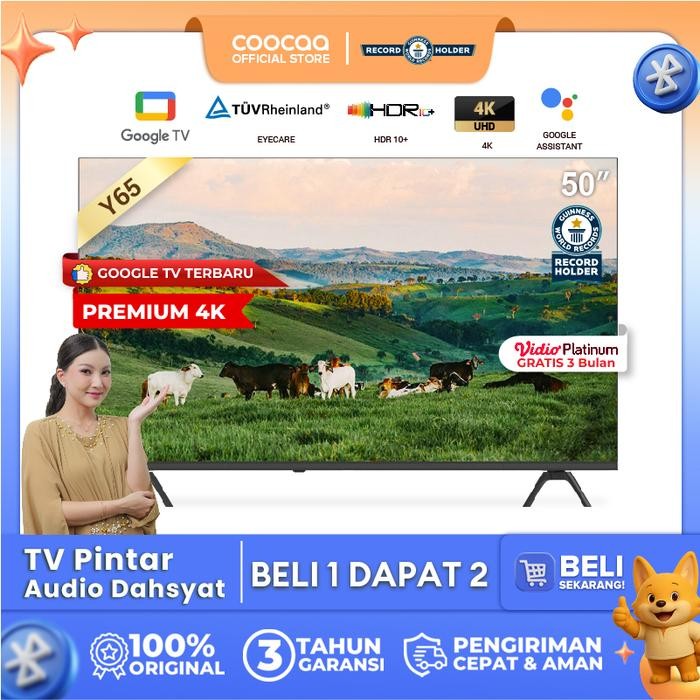 NEW COOCAA 50 inch GOOGLE TV-4K UHD-Dolby Audio (COOCAA 50Y65)