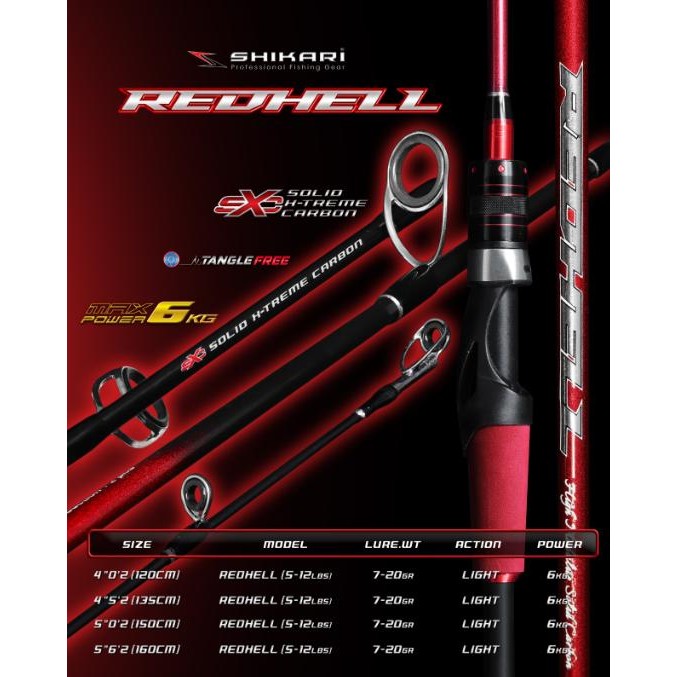 NEW Joran Pancing Spinning Shikari Red Hell / RedHell Japan Style CARBON SOLID MURAH BERKUALITAS
