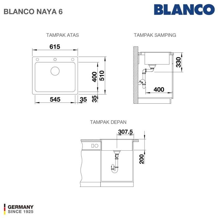 Kitchen sink Blanco Naya 6 sink only