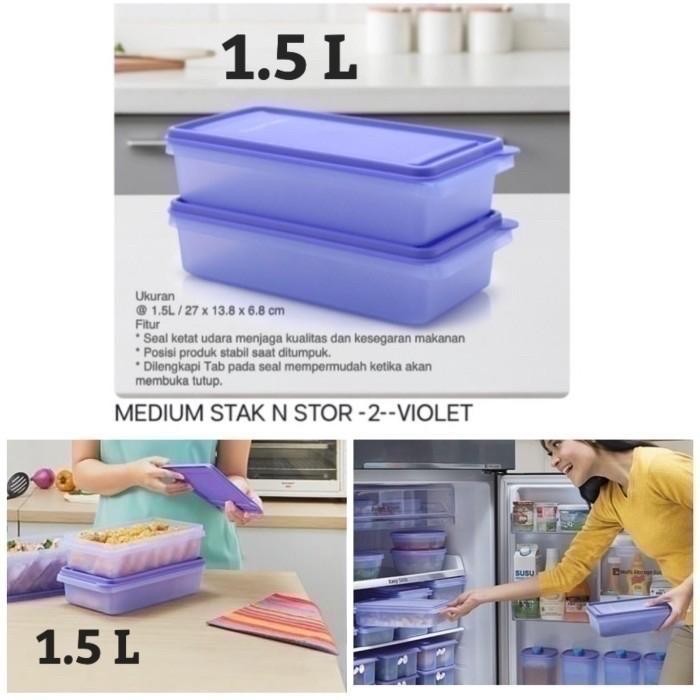Kotak makan penyimpanan di kulkas Tupperware Stak & Stor