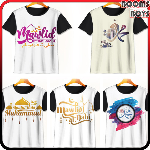 Kaos Anak Kaligrafi 3D Kaos Maulid Nabi Baju Anak Umur 1-12 Tahun | BOOMSBOYS