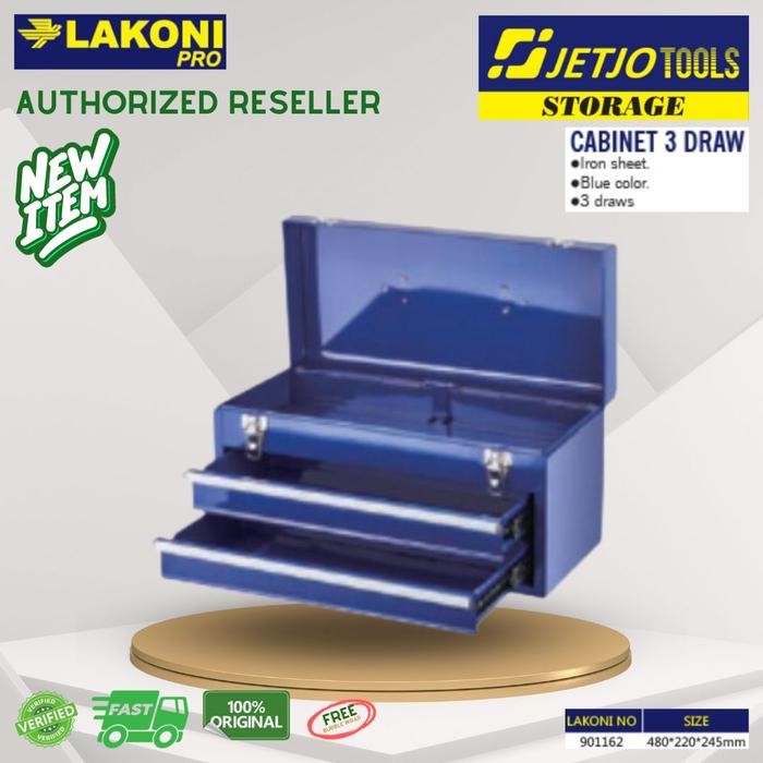 Jetjo Tools Lakoni Pro Tool Box Toolbox 3 Drawer 480x220x245 901162