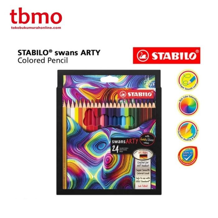 

TBMO STABILO ARTY SWANS COLOR PENCIL 24C / PENSIL WARNA ISI 24