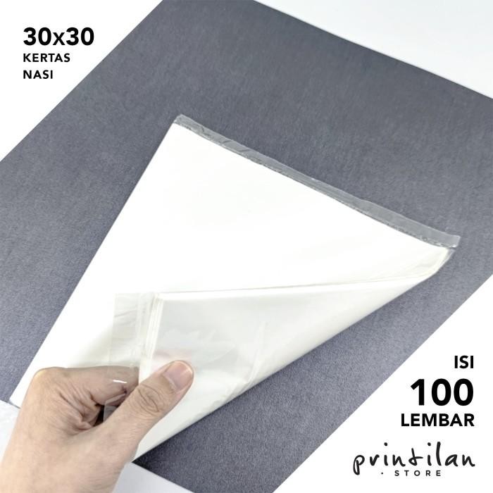 

Glx KERTAS NASI 30x30 PUTIH/Bungkus Kertas Nasi KFC/Burger /Anti Lengket