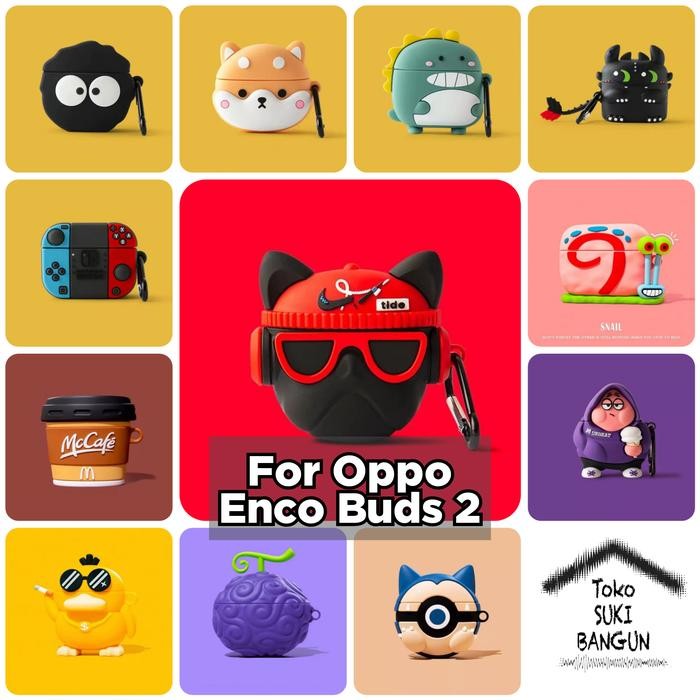 Case Oppo Enco Buds2 Buds 2 Rubber CUTE CARTOON Casing Cover Pouch
