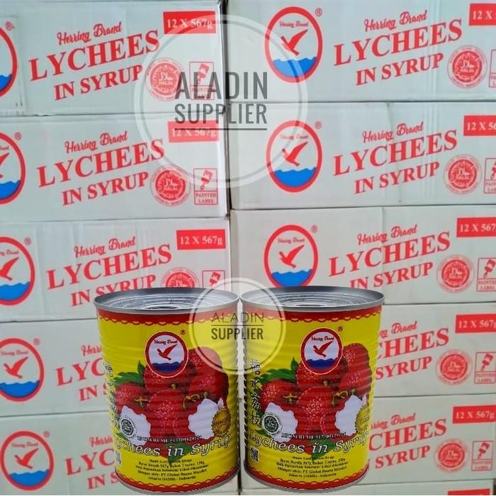 

Gdh Herring Brand Leci Kaleng / lychee in syrup 567gr-(1 karton isi 12pcs)