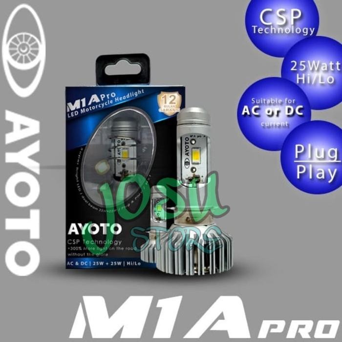 Lampu Led Motor Ayoto M1A M1A Pro H6 Ac & Dc Motor Bebek Matic Satria Gratisongkir