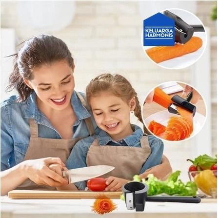 KH Rautan Spiral Wortel Timun Sayur Garnis Bunga Nasi Tumpeng Bahan Stainless Hias Bento Makanan