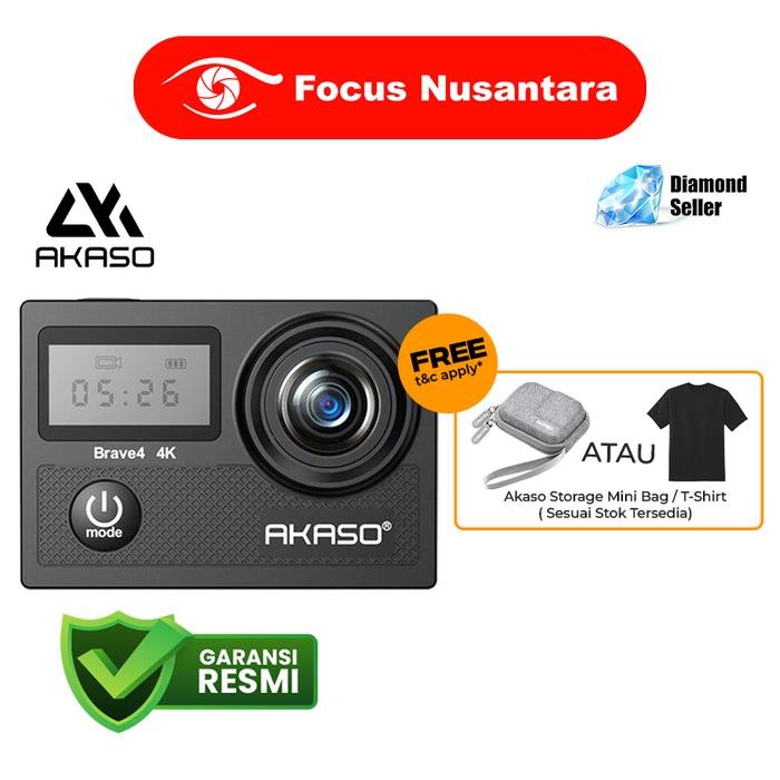AKASO Brave 4 4K Action Camera AKASO Brave4 Action Cam - Garansi Resmi