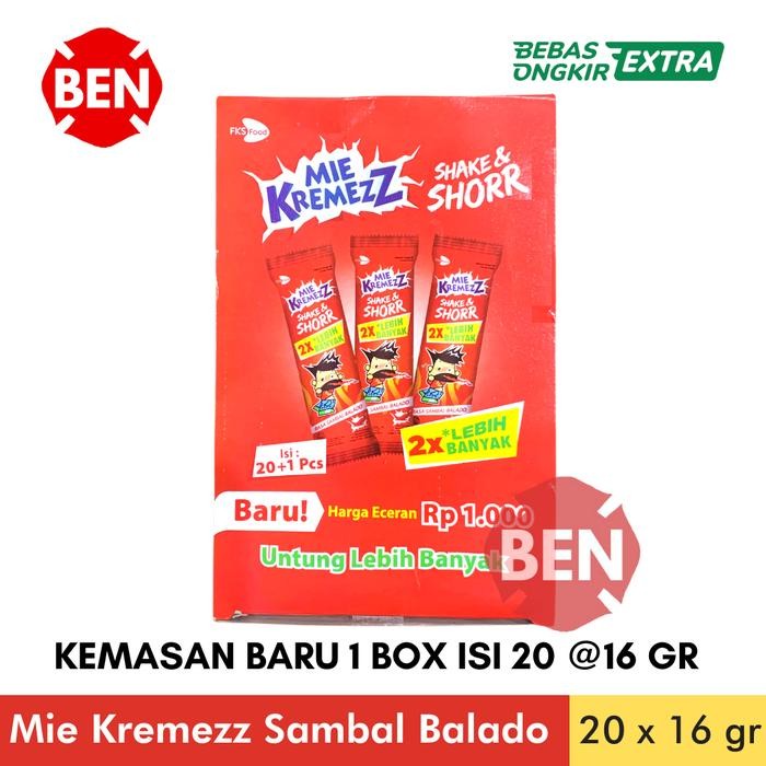 

Gdh Mie Kremezz Shake & Shorr SAMBAL BALADO 1 Box 24 Pcs Mi Kremez Shor
