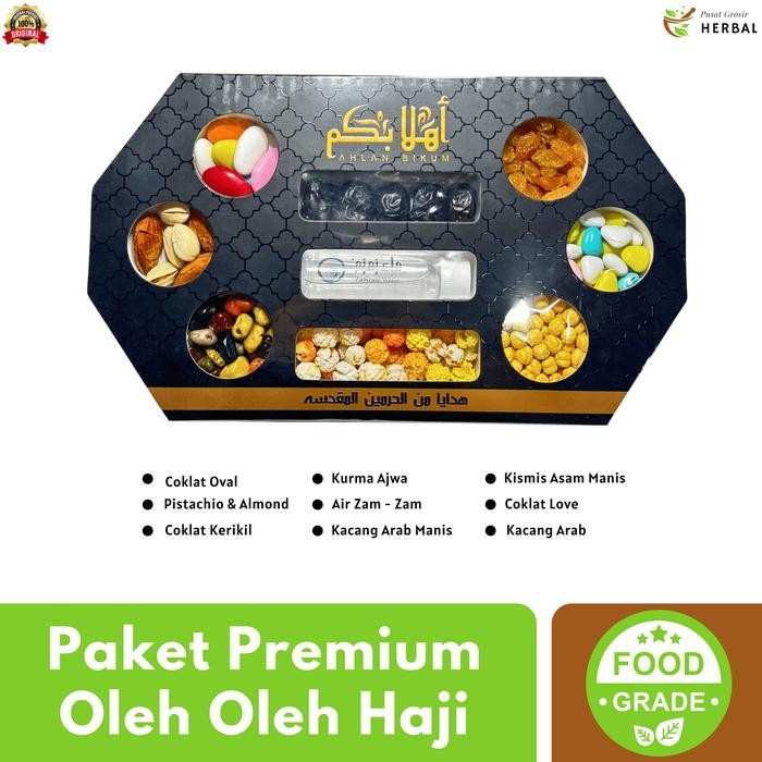 

Gdh Paket Oleh Oleh Haji dan Umroh Premium Lengkap Grosir Air ZamZam Coklat Kerikil Kacang Almond