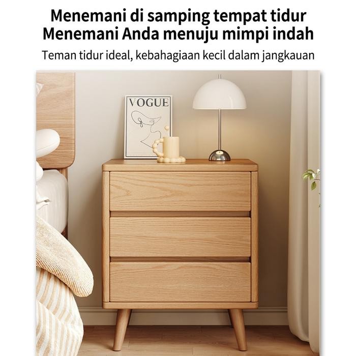 Hidup Meja Nakas Minimalis Laci Kamar Tidur Meja samping tempat tidur 2/3 Laci