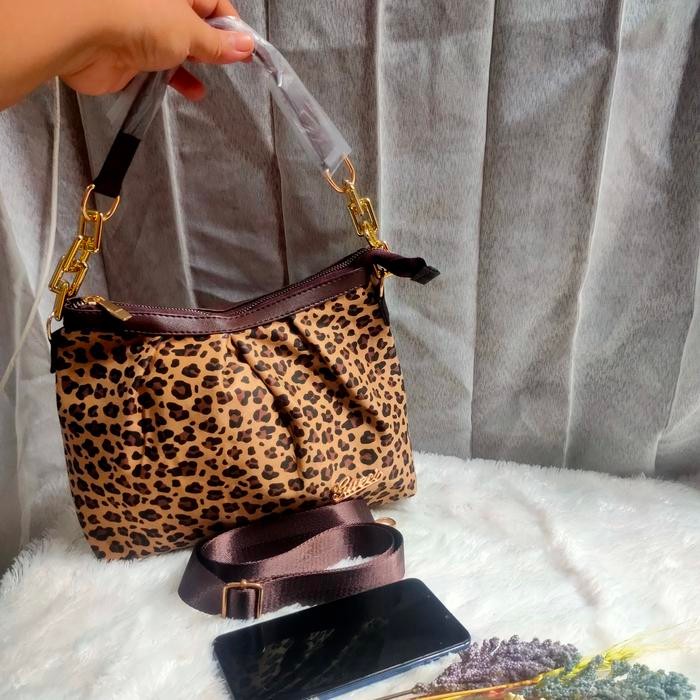 tas handbag wanita motif macan leopard