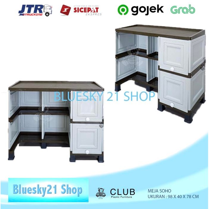 CLUB MEJA KANTOR + LEMARI CABINET PLASTIK SOHO-1/ MEJA BELAJAR + LACI CABINET SOHO-1 MURAH Minimalis