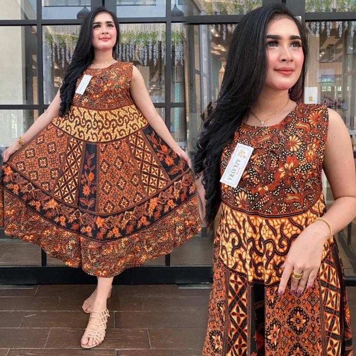 Daster Yukensi Payung Super Jumbo BigSize Rayon Batik Kencana Ungu XXL