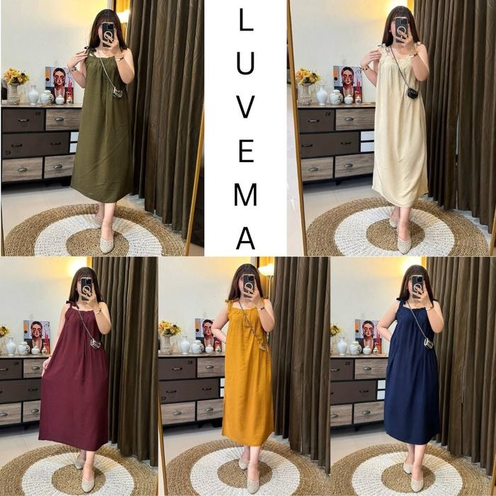 Dress Daster Wanita Yukensi Tali Busui Bahan Rayon Basic