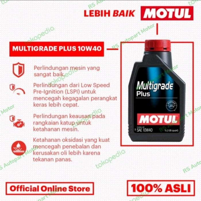 Oli Mesin Mobil Motul Multigrade Plus 10W-40 Original Motul Kode 022